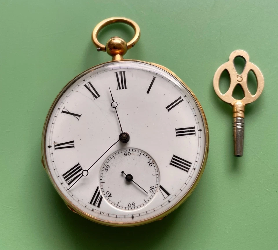 Schlüsseltaschenuhr 18 Kt GOLD, 48,7 Gramm mit Box TOP - Bild 1 von 4