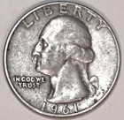 1961-D Washington Quarter - Fine/Very Fine - #2585EA