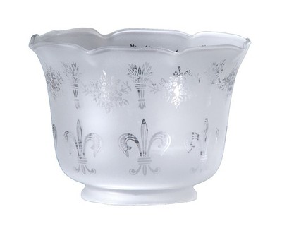 B&P Lamp 4'' Fit, Fleur-De-Lis Gas Shade, Matches 08449