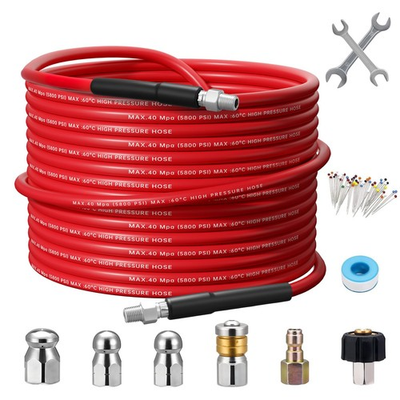 #ad 50 FT Sewer Jetter Kit for Pressure WasherWater Jet Drain Cleaning Hose with... $80.04