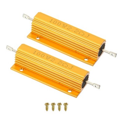 100W 2.2 Ohm Aluminum Shell Resistor Housing Resistor with Screws 2Set