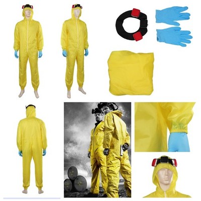 Breaking Bad: Walter White Cosplay Costume Yellow Lab Hazmat Jumpsuit full suits