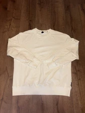 Moose Knuckles Mens Logo Sweatshirt Crewneck WHITE Logo Sz XL