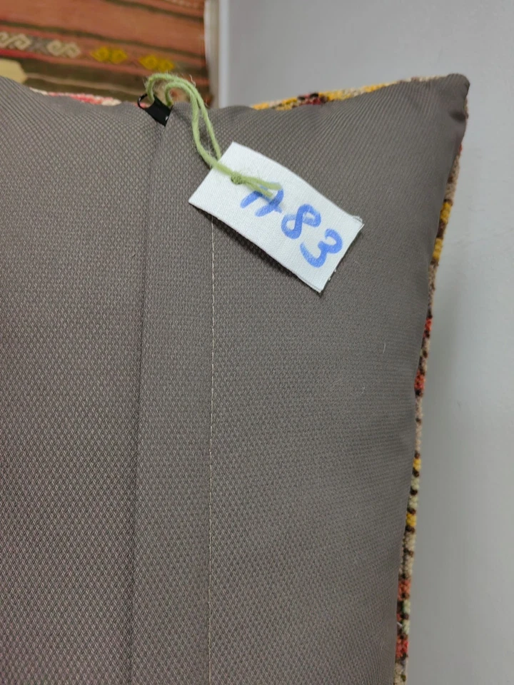 12x48 Turkish Kilim Pillow Cover - Long Lumbar Throw - Vintage Boho Cushion - Image 4 of 4
