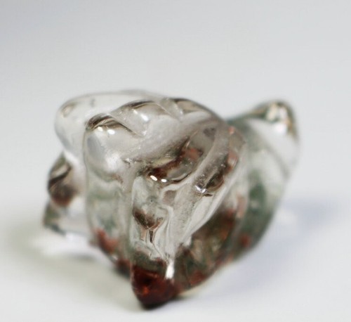 Natural Garden Red Green Phantom Quartz Crystal Pendant Carving Dragon Head - Picture 7 of 9