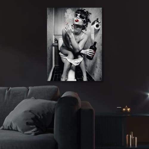 Wandbild | Leinwandbild XXL | Deko Bild | Fotokunst | Crazy Girl | Lustig | Bad - Bild 4 von 6