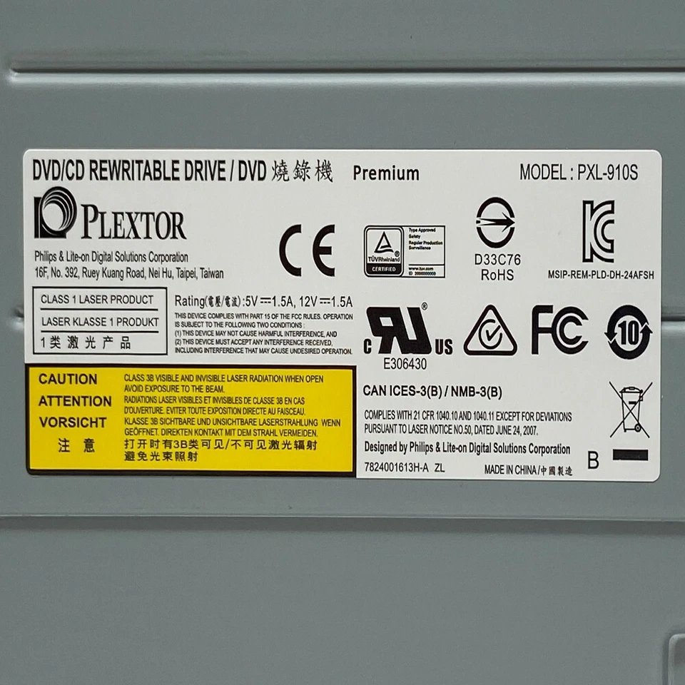 Plextor PXL-910S Professional Internal SATA DVD/CD Writer Drive Burner for PC - Image 3 of 3