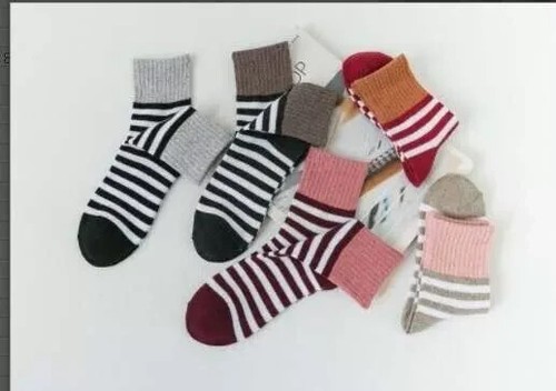 Socks 5 Pairs Winter Thick Warm Nordic Wool Blends Vintage Thermal Crew Socks - Picture 4 of 17