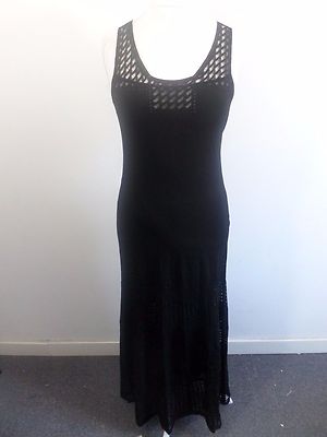 Philosophy schwarzes ärmelloses Strick-Maxikleid Größe UK 14 BOX1 BB 07
