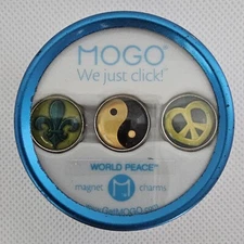 MOGO Magnetic Charms "World Peace" Set of 3 in Tin For Charmband Bracelet