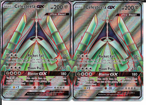 Pokemon Ultra Prism Celesteela GX Full Art 2 Card Lot 144/156 NM