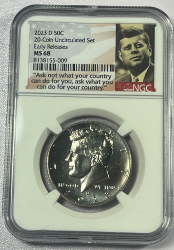 2023-D NGC MS 68 Kennedy Half Early Releases * Gorgeous Rarity! * - Afbeelding 1 van 2