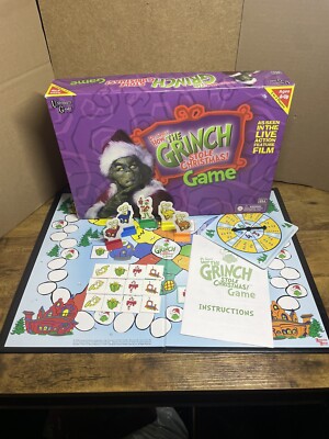 Dr. Suess How The Grinch Stole Christmas Board Game 2000 Live Action Complete