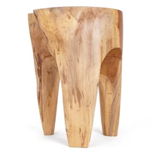 Rutledge & King Java Teak Root Stool Boho Teak Accent Table Teak End Table