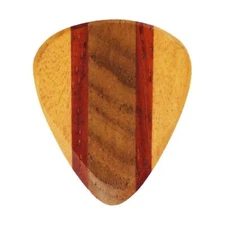 Maple, Padauk, & Teak Wood Guitar Pick - 3.0 mm - 351 Wedge - Handmade Plectrum