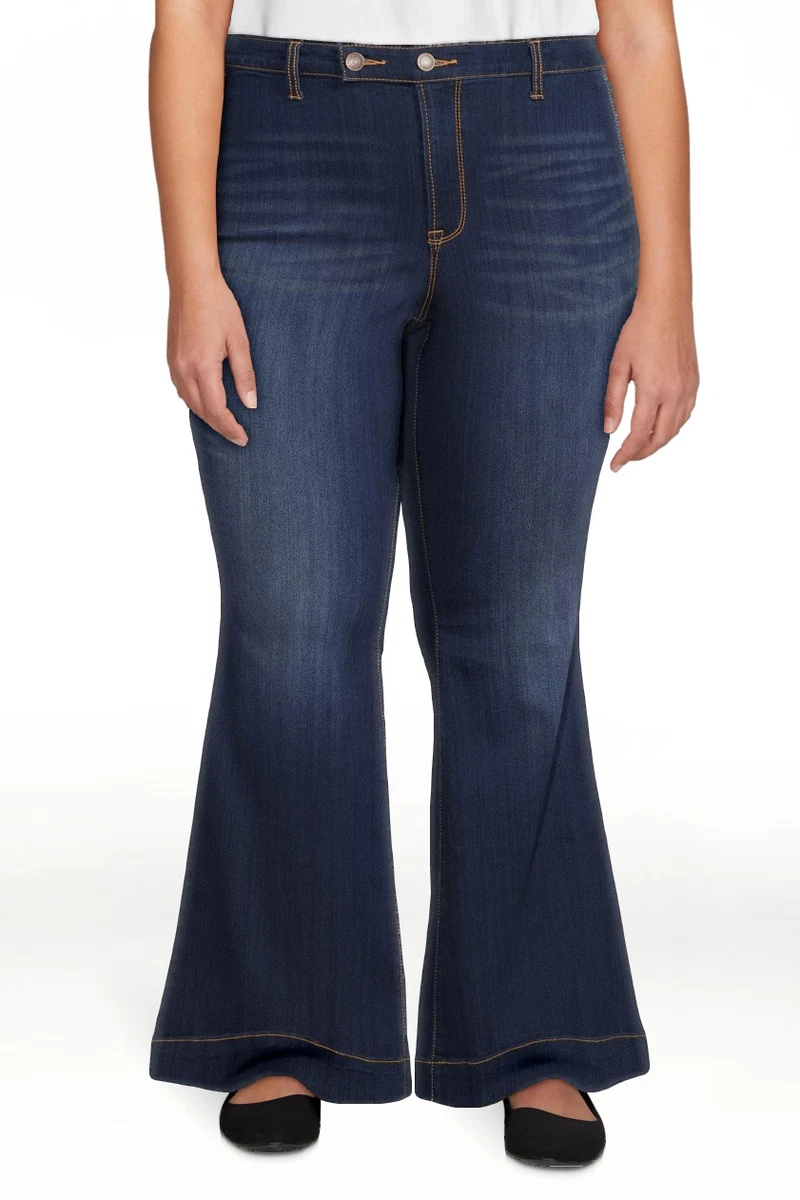 Women's plus size flare leg clearance jeans