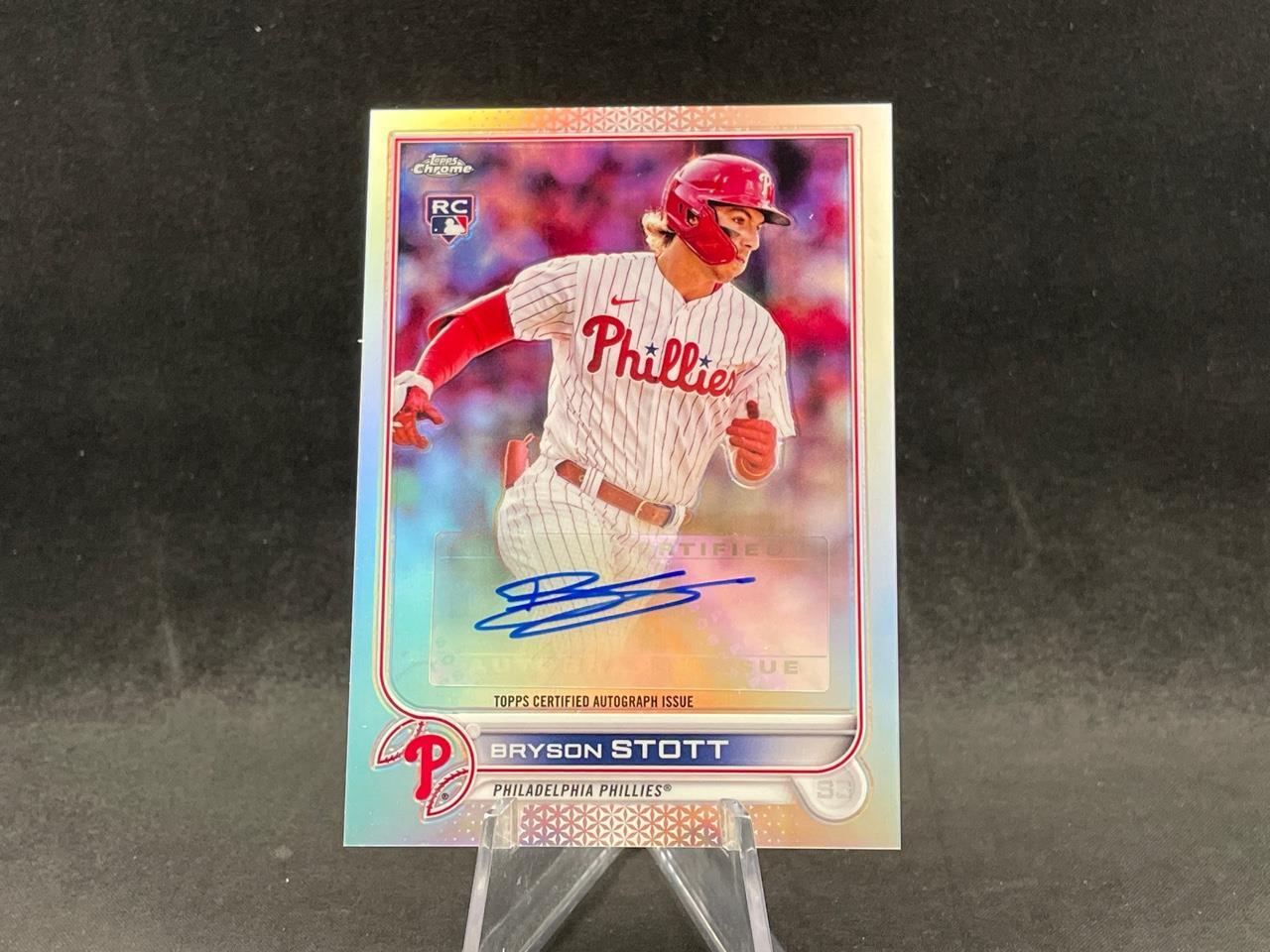2022 TOPPS CHROME UPDATE BRYSON STOTT AC-BS ROOKIE REFRACTOR AUTO SP PHILLIES