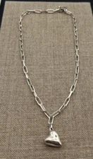 NEW Uno de 50 HEART Charm Pendant Sterling Silver Plated Chain Link Necklace