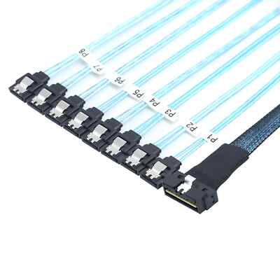 PCI-E SAS 4.0 LP Low profile SFF-8654 8i 74P to 8X SATA 7P Server Adapter Cable