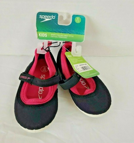 Speedo Toddler Girls Water Shoe Size S 5-6 Color Black/Pink - Picture 2 of 4