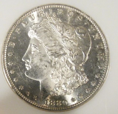 1880 S Morgan silver dollar -BU GEM, Frosty, Clean Cheek, Reflective, 4635