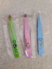 New The Powerpuff Girls Stainless Steel Tweezers Eyebrow Tweezer Set of 3