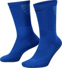 Nike Vapor Adult Blue Crew Polyester Cushion Football Training Socks Sz M 6-8