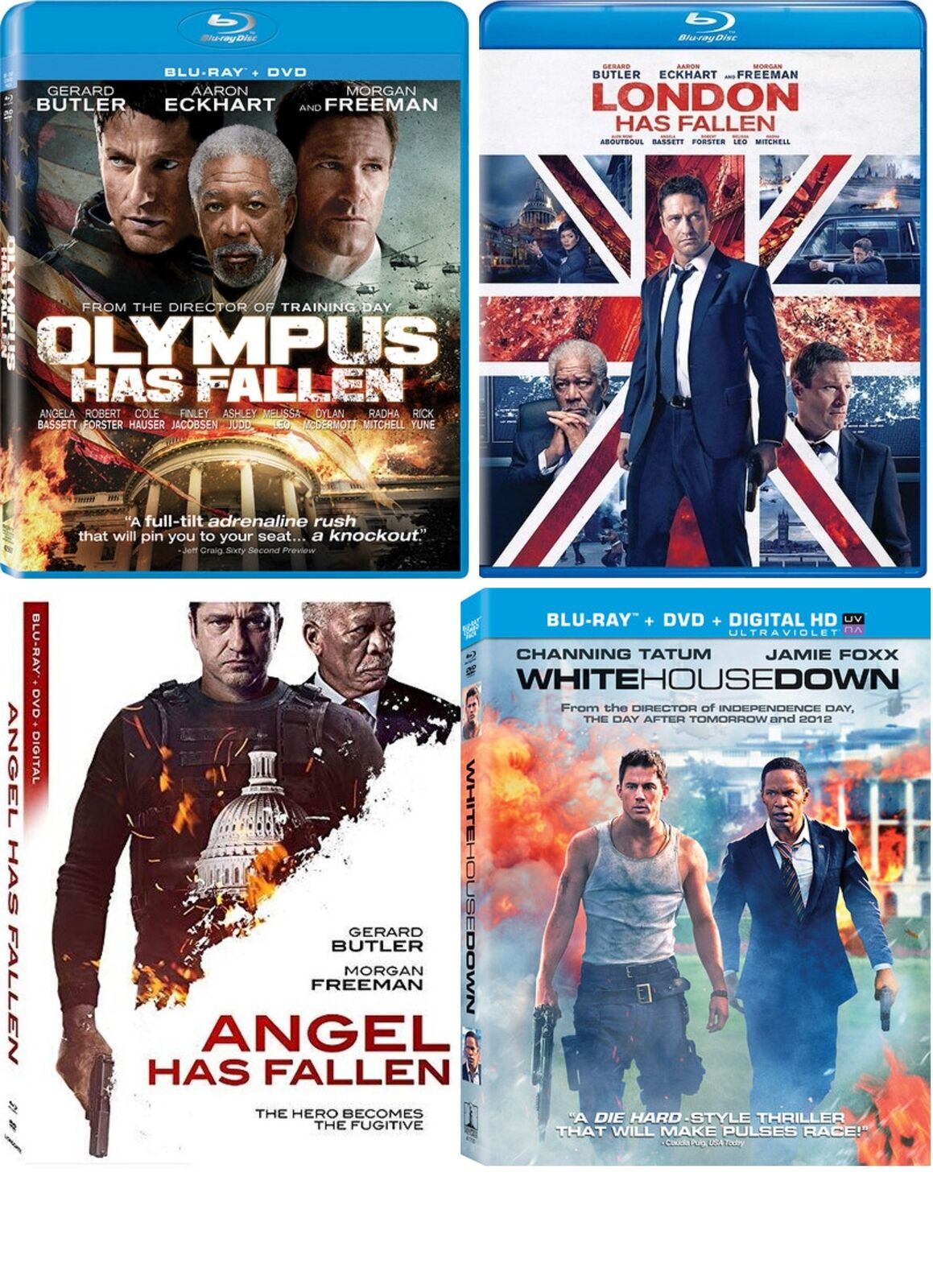 Olympus Has Fallen / London Has Fallen / Angel Has Fallen White House Down  Blu R