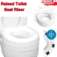 Raised Toilet Seat Riser That Fits Most Standard (Round) Slip Resistant Comfort