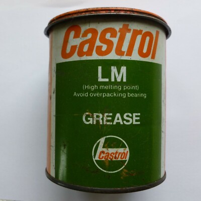 Vintage Castrol Fettdose (Retro Film Requisite 1960er Garage Mann Höhle Werkstatt Schuppen)
