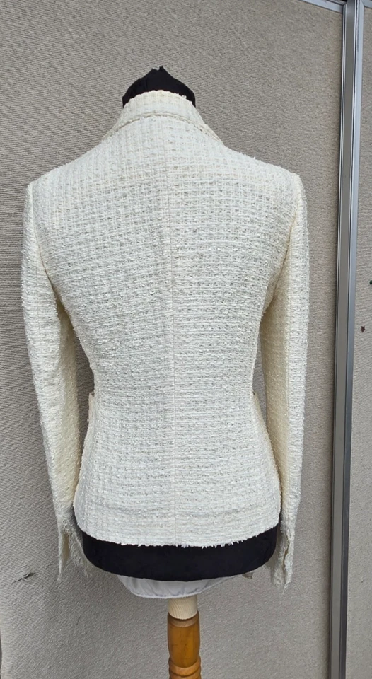 Chaqueta Traje Mujer Monique Lhuillier Crema Marfil Talla 6/8/S/M Foto 2 de 4