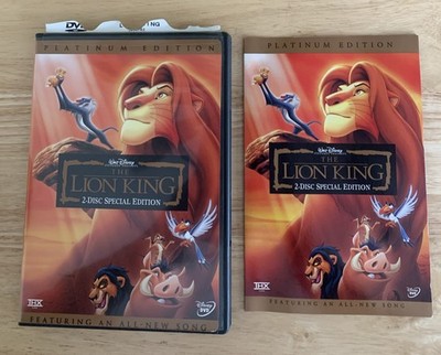The Lion King (DVD, 2003, 2-Disc Set, Platinum Edition) Authentic Disney US
