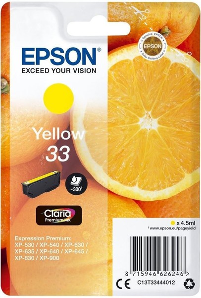 Original Epson Druckerpatrone T3344 Yellow FüR Expression Premium XP-830 Xp 830-image