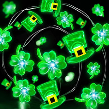 St. Patrick's Day 10FT 40LED Shamrock Fairy String Lights - Battery Operated