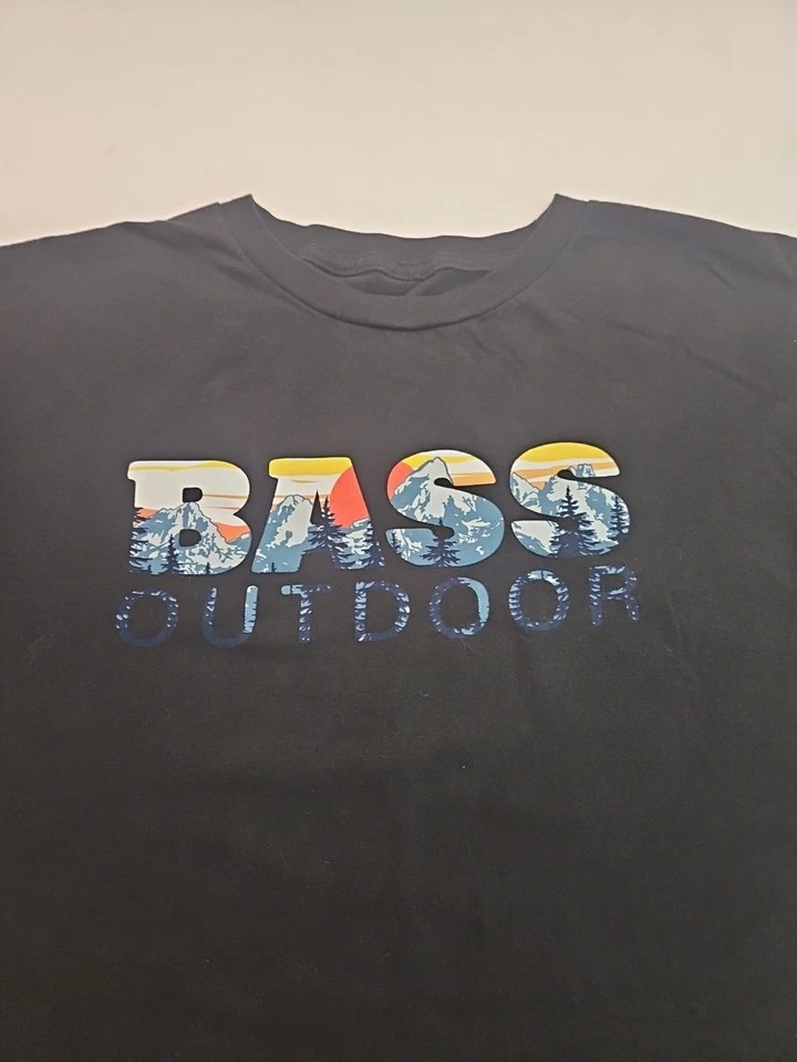 Bass Outdoor Mountain Graphic Crew Neck Short Sleeve Men's T-Shirt XL Black - Image 2 of 4