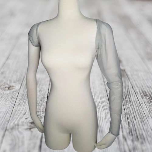 Abstract SHRUG GRAY Adult X-Large Dance Costume Sheer Bolero Cardigan Ballet New - Picture 2 of 9