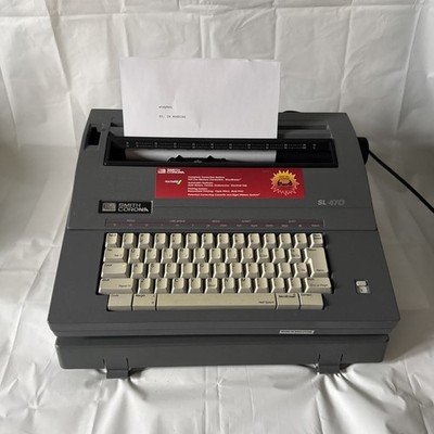 Vintage Smith Corona Electric SL 470 Modell 5A Schreibmaschine mit Deckel & Tragegriff