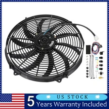 16"Electric Radiator Cooling Fan High 3000CFM Wiring Thermostat Relay 1PCS