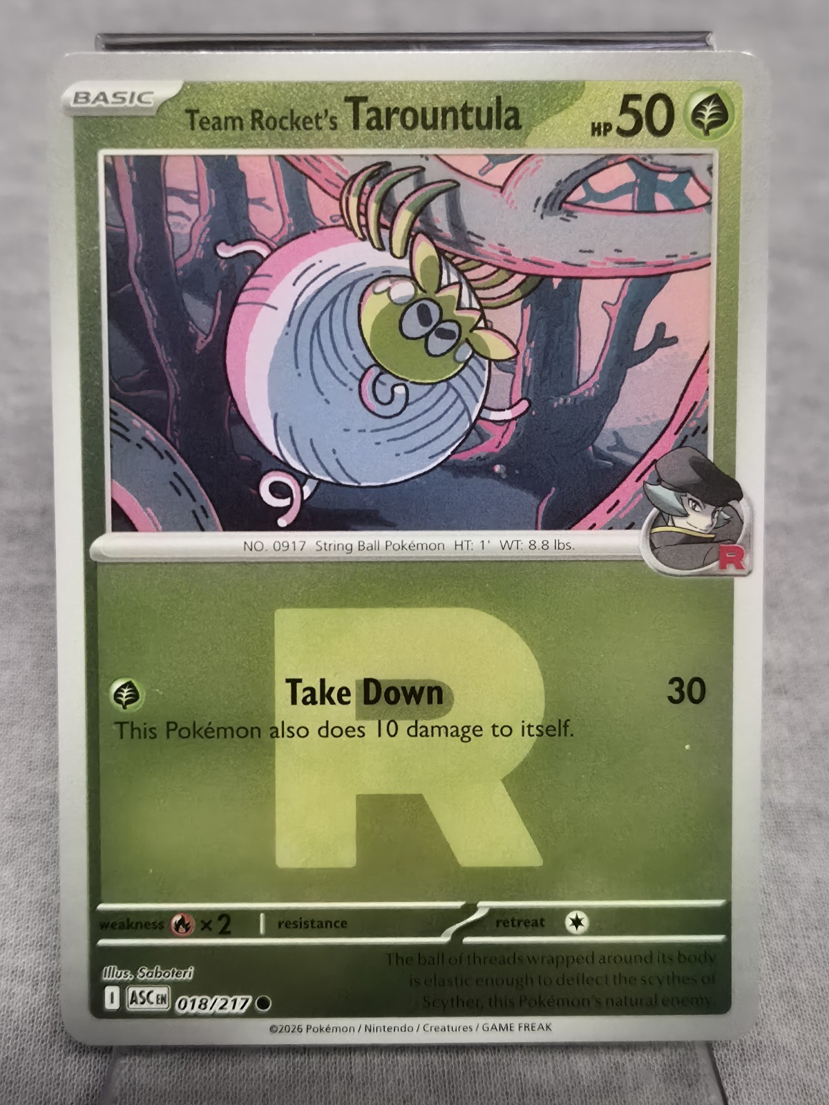 Team Rocket's Tarountula Rocket’s Symbol 18/217 Reverse Holo Ascended Heroes ASC