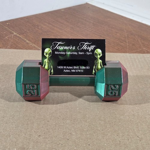 Dumbbell Business Card Holder Weight Lifter Gym Trainer 3d printed plastic