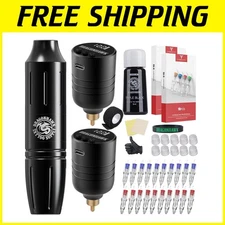 Pro Coreless Tattoo Machine Kit: Lightweight Design with Custom Needles Included