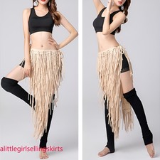 Belly Dance Carnival Modal Tribal Fringe Hip Scarf Belt Wrap Skirt 4 Colors