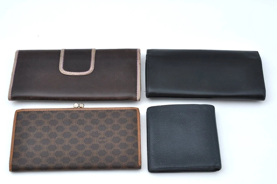 Auténtico CHANEL CELINE TOD’S Vintage Cartera Larga Doble Cartera Cuero Juego de 4 L2826 Foto 3 de 4