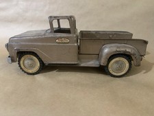 Vintage 1959 Tonka Toys Step-Side Pickup Truck-Bronze and 1957 Stake Trailer