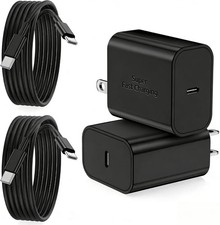 45W Super Fast Charging Block and 10ft USB C to C Cable 10FT, Charger Black
