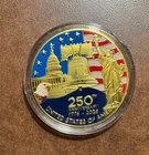 1776–2026 USA 250TH ANNIVERSARY MEDAL EAGLE LIBERTY GOLD COLOR MEDALLION COIN