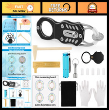 Silver Coin Gold Testing Kit with Holder, Magnifier, Calipers, Glove Flashli