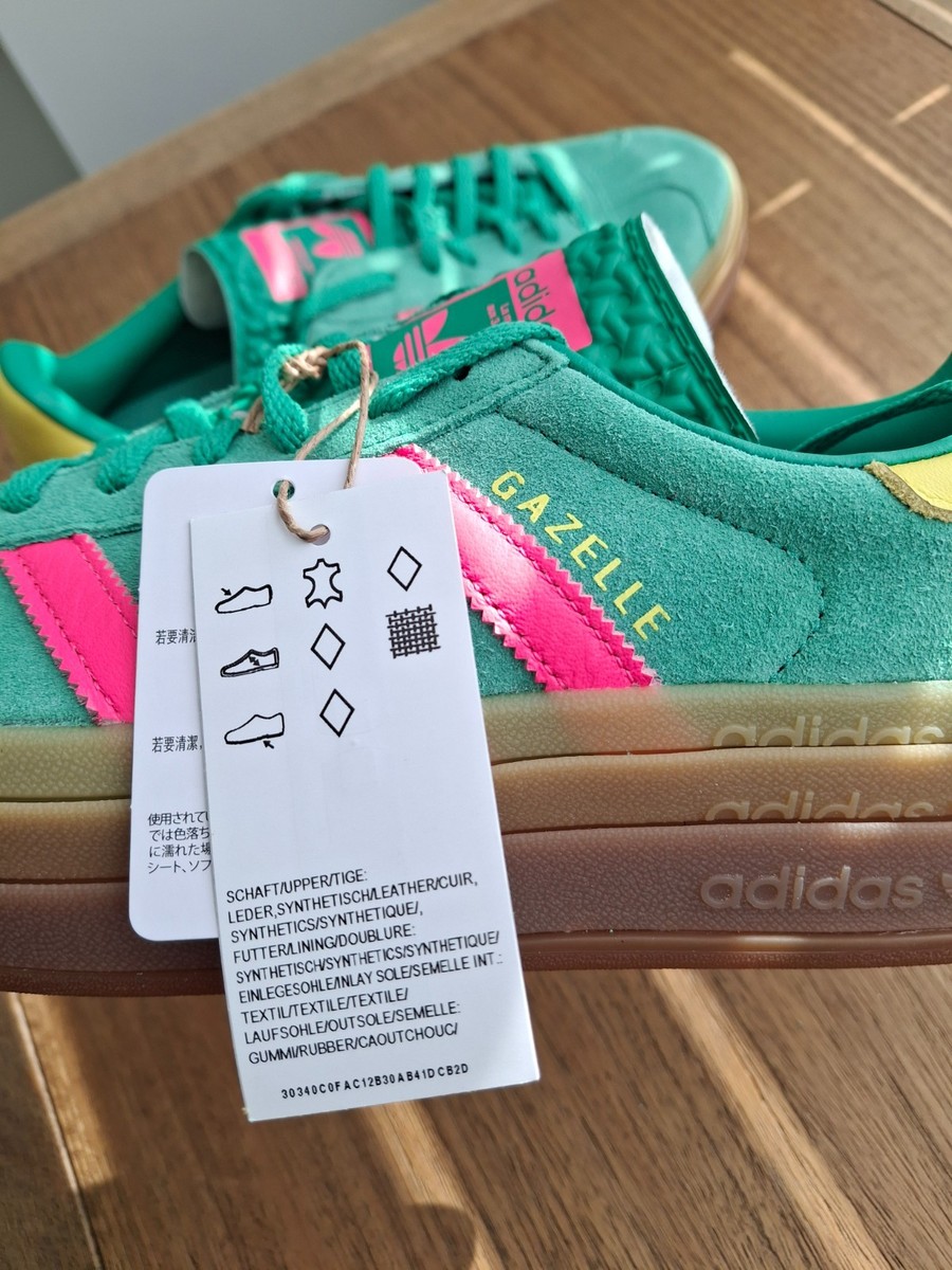 adidas gazelle silver green womens adidas Originals Gazelle Bold Women's Court Green/Lucid Pink/Pure Sulfur Shoes, Size: 9