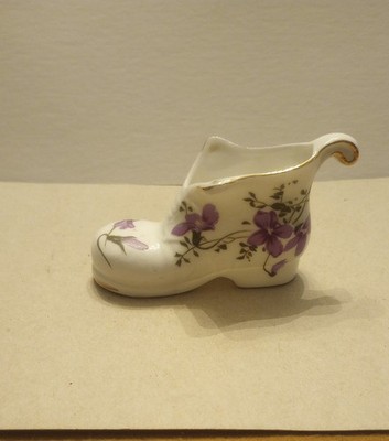 Vintage Lu Pao, Taiwan Fine Bone China Miniature Boot/Shoe Figurine
