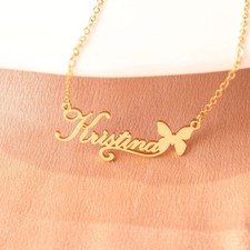 Custom Name Necklace Personalized Stainless Steel Letter Pendant Chain Nameplate